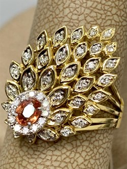 *Кольцо р.18 Оранжевый Сапфир цв Лимонное арт. 1-107-616-56-815 вес 5,38 г - фото 184849 *Кольцо р.18 Оранжевый Сапфир цв Лимонное арт. 1-107-616-56-815 вес 5,38 г - фото 184849