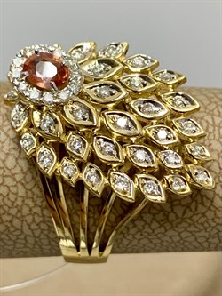 *Кольцо р.18 Оранжевый Сапфир цв Лимонное арт. 1-107-616-56-815 вес 5,38 г - фото 184851 *Кольцо р.18 Оранжевый Сапфир цв Лимонное арт. 1-107-616-56-815 вес 5,38 г - фото 184851