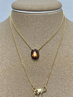 *Колье р.45-50 Спессартин цв Лимонное арт 6-360357-00-56-416 вес 2,88 г - фото 184863