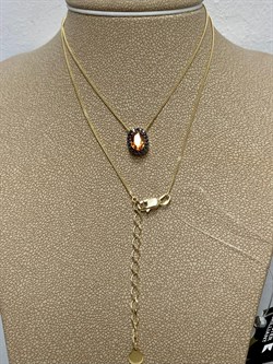 *Колье р.45-50 Спессартин цв Лимонное арт 6-360357-00-56-416 вес 2,88 г - фото 184864