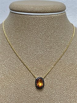 *Колье р.45-50 Спессартин цв Лимонное арт 6-360357-00-56-416 вес 2,88 г - фото 184865