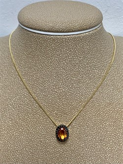 *Колье р.45-50 Спессартин цв Лимонное арт 6-360357-00-56-416 вес 2,88 г - фото 184866