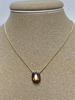 *Колье р.45-50 Спессартин цв Лимонное арт 6-360357-00-56-416 вес 2,88 г - фото 184867