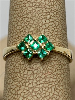 *Кольцо р.17,5 Изумруд цв Лимонное арт 1-107-481-01-715 вес 2,13 г - фото 184957