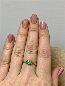 *Кольцо р.17,5 Изумруд цв Лимонное арт 1-107-481-01-715 вес 2,13 г - фото 184958
