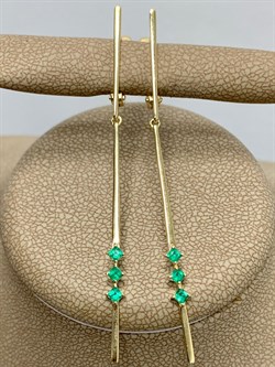 *Серьги Изумруд цв Лимонное арт. 2-107-481-01-574 вес 3,17 г - фото 184974