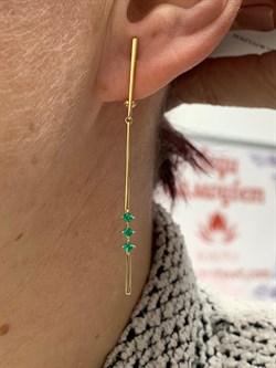 *Серьги Изумруд цв Лимонное арт. 2-107-481-01-574 вес 3,17 г - фото 184975