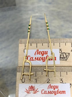 *Серьги Изумруд цв Лимонное арт. 2-107-481-01-574 вес 3,17 г - фото 184976