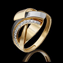 *Кольцо р.19 Белый Фианит цв  Лимонное, Белое арт. 01-5236-00-401-1121-64-557 (вес 4,02 г) - фото 18499