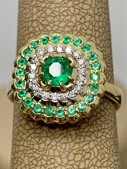 *Кольцо р.17 Изумруд цв Лимонное арт 1-307801-00-01-322 (вес 5,58 г) - фото 185028