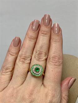 *Кольцо р.17 Изумруд цв Лимонное арт 1-307801-00-01-322 (вес 5,58 г) - фото 185029