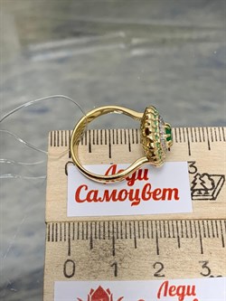 *Кольцо р.17 Изумруд цв Лимонное арт 1-307801-00-01-322 (вес 5,58 г) - фото 185032