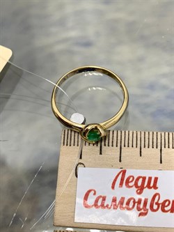 *Кольцо р.18,5 Изумруд цв Лимонное арт 1-104-739-01-815 (вес 1,96 г) - фото 185050