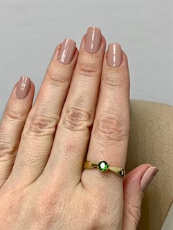 *Кольцо р.19 Хромдиопсид цв Лимонное арт 1-307254-00-37-984 (вес 2,08 г) - фото 185122