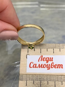 *Кольцо р.19 Хромдиопсид цв Лимонное арт 1-307254-00-37-984 (вес 2,08 г) - фото 185123