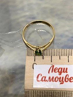 *Кольцо р.19 Хромдиопсид цв Лимонное арт 1-307254-00-37-984 (вес 2,08 г) - фото 185124
