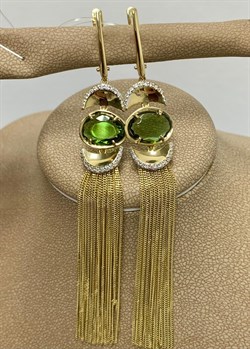 *Серьги Зеленый Турмалин цв Лимонное арт. 2-107-701-18-692 вес 10,15 г - фото 185157 *Серьги Зеленый Турмалин цв Лимонное арт. 2-107-701-18-692 вес 10,15 г - фото 185157