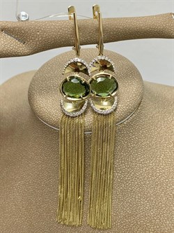 *Серьги Зеленый Турмалин цв Лимонное арт. 2-107-701-18-692 вес 10,15 г - фото 185158 *Серьги Зеленый Турмалин цв Лимонное арт. 2-107-701-18-692 вес 10,15 г - фото 185158