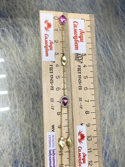 *Колье р.45-50 Розовый Сапфир цв Лимонное арт 6-360499-00-65-676 вес 6,62 г - фото 185219 *Колье р.45-50 Розовый Сапфир цв Лимонное арт 6-360499-00-65-676 вес 6,62 г - фото 185219