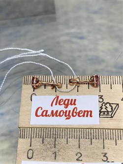 *Пусеты Розовый Топаз цв Красное арт. 24990128-276 вес 1,19 г - фото 185411 *Пусеты Розовый Топаз цв Красное арт. 24990128-276 вес 1,19 г - фото 185411