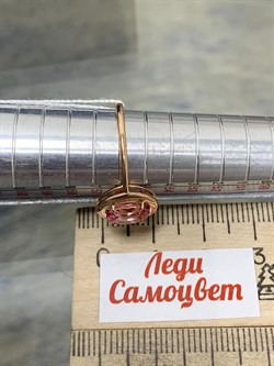 *Кольцо р.18 Розовый Топаз цв Красное арт. 10330239-686 вес 2,09 г - фото 185431