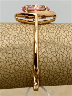 *Кольцо р.18 Розовый Топаз цв Красное арт. 10330239-686 вес 2,09 г - фото 185435