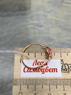 *Кольцо р.18 Розовый Топаз цв Красное арт. 10330239-686 вес 2,09 г - фото 185440