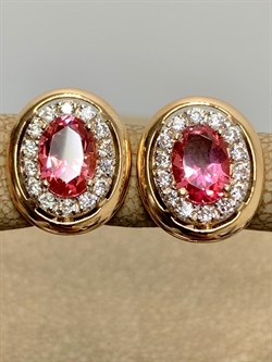 *Серьги Розовый Топаз цв Красное арт. 20330086-710 вес 3,96 г - фото 185454 *Серьги Розовый Топаз цв Красное арт. 20330086-710 вес 3,96 г - фото 185454
