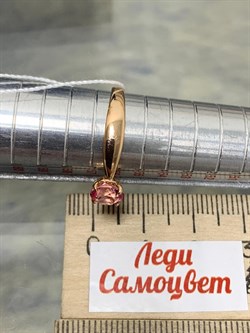 *Кольцо р.18 Розовый Топаз цв Красное арт. 10310097-728 вес 2,25 г - фото 185467