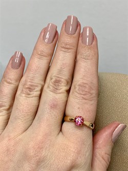 *Кольцо р.18 Розовый Топаз цв Красное арт. 10310097-728 вес 2,25 г - фото 185473