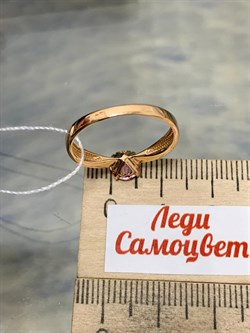 *Кольцо р.18 Розовый Топаз цв Красное арт. 10310097-728 вес 2,25 г - фото 185474