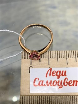 *Кольцо р.18 Розовый Топаз цв Красное арт. 10310097-728 вес 2,25 г - фото 185475