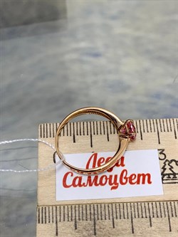 *Кольцо р.18 Розовый Топаз цв Красное арт. 10310097-728 вес 2,25 г - фото 185476