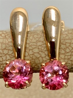 *Серьги Розовый Топаз цв Красное арт. 20310097-729 вес 2,86 г - фото 185486