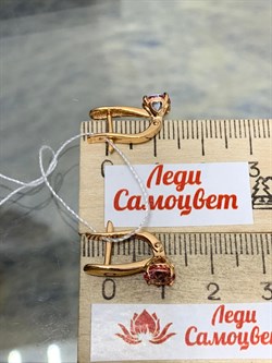 *Серьги Розовый Топаз цв Красное арт. 20310097-729 вес 2,86 г - фото 185492