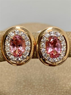 *Серьги Розовый Топаз цв Красное арт. 2310086-217 вес 3,9 г - фото 185506