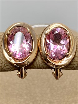 *Серьги Розовый Топаз цв Красное арт. 2330239-124 вес 3,76 г - фото 185515