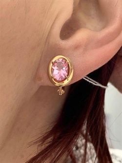 *Серьги Розовый Топаз цв Красное арт. 2330239-124 вес 3,76 г - фото 185516