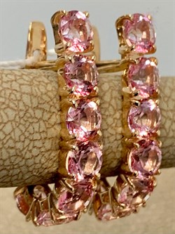 *Серьги Розовый Топаз цв Красное арт. 20351007-342 вес 3,66 г - фото 185521 *Серьги Розовый Топаз цв Красное арт. 20351007-342 вес 3,66 г - фото 185521