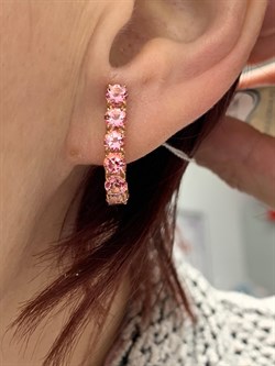 *Серьги Розовый Топаз цв Красное арт. 20351007-342 вес 3,66 г - фото 185525 *Серьги Розовый Топаз цв Красное арт. 20351007-342 вес 3,66 г - фото 185525