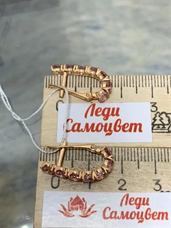 *Серьги Розовый Топаз цв Красное арт. 20351007-342 вес 3,66 г - фото 185527 *Серьги Розовый Топаз цв Красное арт. 20351007-342 вес 3,66 г - фото 185527