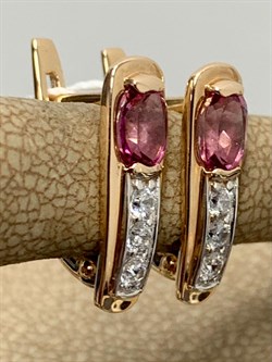 *Серьги Розовый Топаз цв Красное арт. 2310815-007 вес 2,69 г - фото 185547 *Серьги Розовый Топаз цв Красное арт. 2310815-007 вес 2,69 г - фото 185547