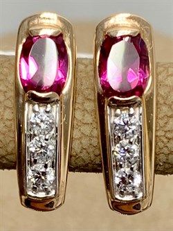 *Серьги Розовый Топаз цв Красное арт. 2310815-007 вес 2,69 г - фото 185548 *Серьги Розовый Топаз цв Красное арт. 2310815-007 вес 2,69 г - фото 185548