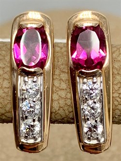 *Серьги Розовый Топаз цв Красное арт. 2310815-007 вес 2,69 г - фото 185549 *Серьги Розовый Топаз цв Красное арт. 2310815-007 вес 2,69 г - фото 185549