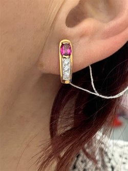 *Серьги Розовый Топаз цв Красное арт. 2310815-007 вес 2,69 г - фото 185551 *Серьги Розовый Топаз цв Красное арт. 2310815-007 вес 2,69 г - фото 185551