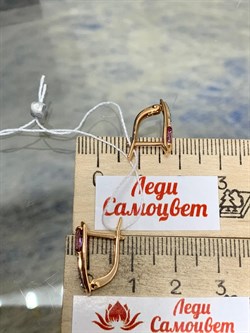 *Серьги Розовый Топаз цв Красное арт. 2310815-007 вес 2,69 г - фото 185552 *Серьги Розовый Топаз цв Красное арт. 2310815-007 вес 2,69 г - фото 185552