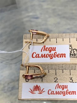 *Серьги Розовый Топаз цв Красное арт. 2310815-007 вес 2,69 г - фото 185553 *Серьги Розовый Топаз цв Красное арт. 2310815-007 вес 2,69 г - фото 185553