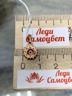 *Подвеска Розовый Топаз цв Красное арт. 30990683-227 вес 1,08 г - фото 185580