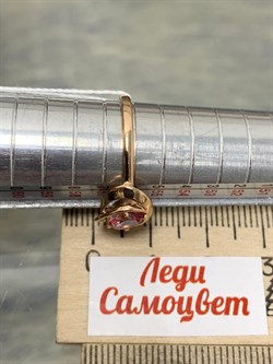 *Кольцо р.18 Розовый Топаз цв Красное арт. 10930579-221 вес 2,32 г - фото 185583