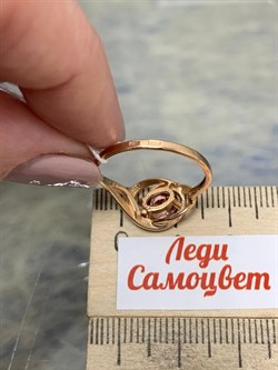 *Кольцо р.18 Розовый Топаз цв Красное арт. 10930579-221 вес 2,32 г - фото 185590